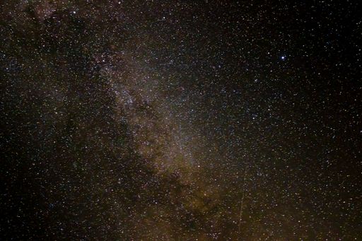 A scenic view of the Milky Way galaxy with shiny stars in the night sky