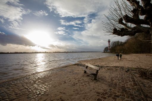 A beautiful view of the sea in Hamburg, Germany on a sunny day