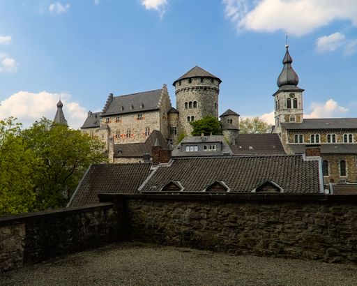 A beautiful view of the Castle and Saint Lucia church in Stolberg, North Rhine-Westphalia, Germany