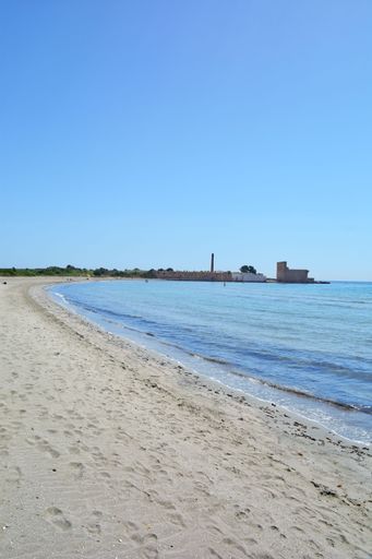 The beach of the marine reserve of Vendicari, a natural oasis in Sicily, Italy.