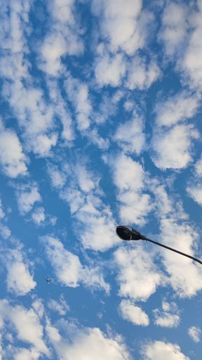 A low angle shot of blue sky with big clouds