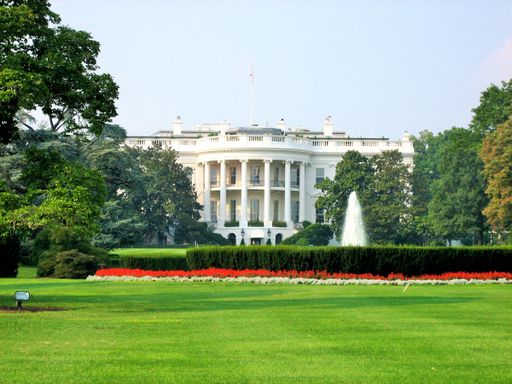 White House on deep blue sky background - USA