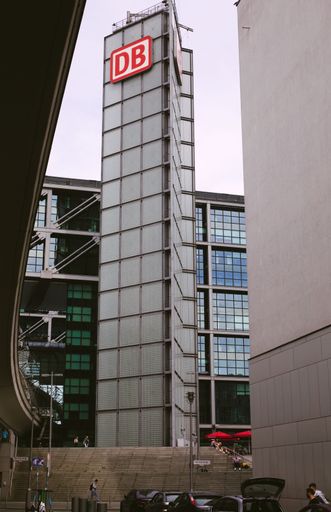 A vertical low angle shot of the beautiful Berlin Central Station tower in Germany