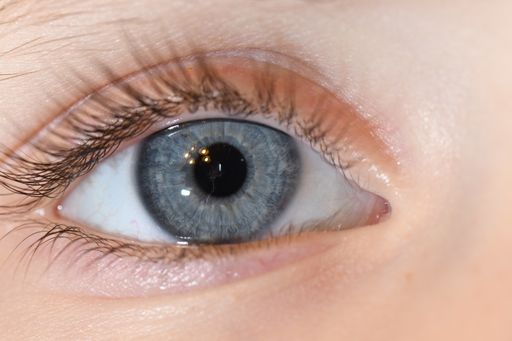 A closeup shot of a person's beautiful blue eye