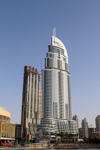Luxury modern skyscrapers in the center of Dubai city, United Arab Emirates