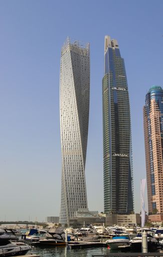Luxury modern skyscrapers in the center of Dubai city, United Arab Emirates