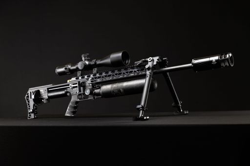 An FX Impact M3 airgun isolated on a black background