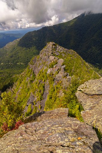 A vertical shot of the Chimney Tops hiking trail in Tennessee, United States