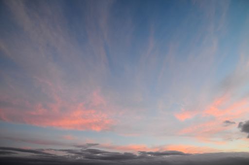Cloudscape, Colored Clouds at Sunset near the Ocean