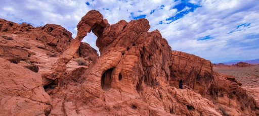A closeup of rock formations in the Valley of Fire State Park, Nevada, United States