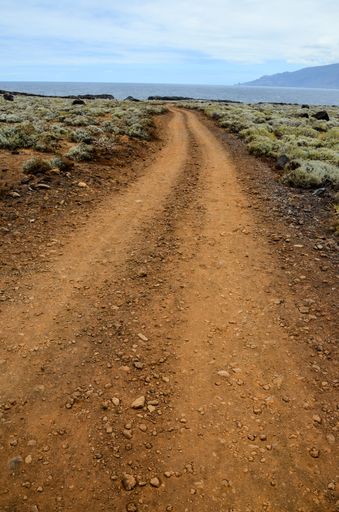 Dirt Road through the Desert in Tenerife Island Spain
