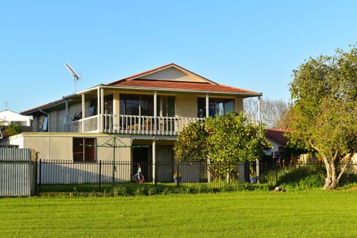 Auckland / New Zealand - July 1 2020: View of houses at Rotary Walkway