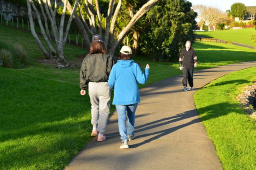 Auckland / New Zealand - July 1 2020: View of houses at Rotary Walkway