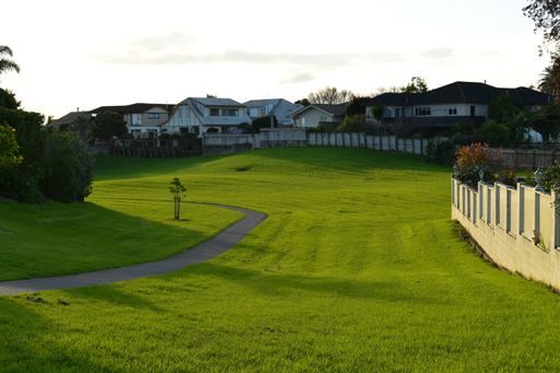 Auckland / New Zealand - July 1 2020: View of houses at Rotary Walkway