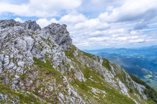 The rocky top of the Mount Aizkorri, Guipuzcoa in Basque Country