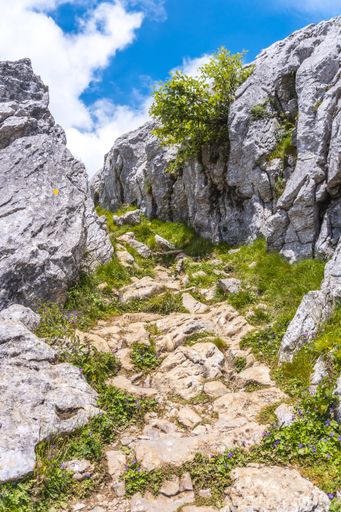 The rocky top of the Mount Aizkorri, Guipuzcoa in Basque Country