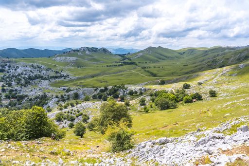 The rocky top of the Mount Aizkorri, Guipuzcoa in Basque Country