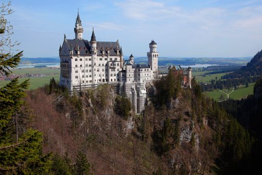 The Neuschwanstein Castle in southwest Bavaria, Germany