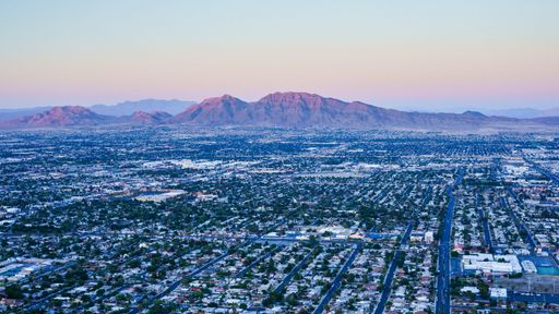 An aerial view of the Las Vegas suburban sprawl, Nevada, United States