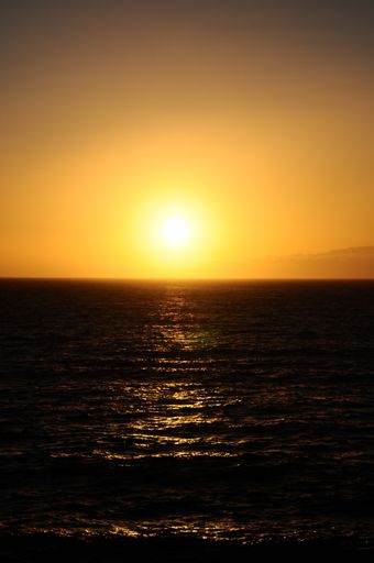 Sun Setting on the Atlantic Ocean in Tenerife Canary Island Spain