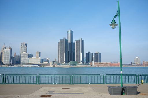A beautiful view of Detroit city from Windsor waterfront park