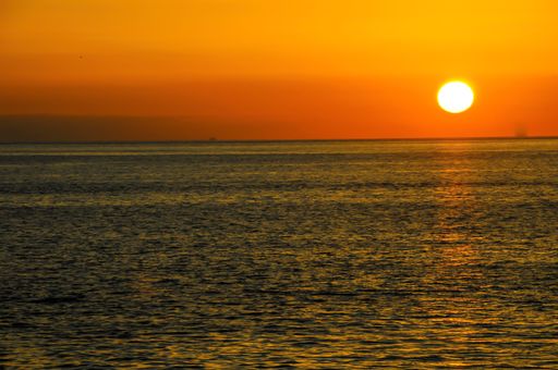 Sun Setting on the Atlantic Ocean in Tenerife Canary Island Spain