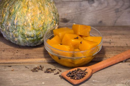 squash in syrup with cloves. Traditional dessert of Argentine gastronomy