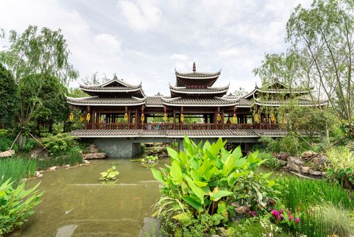 A view of the Japanese style castle