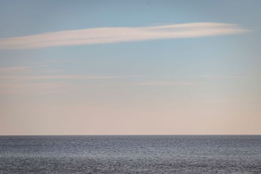 An aerial view of the Baltic Sea at sunset near Lithuania