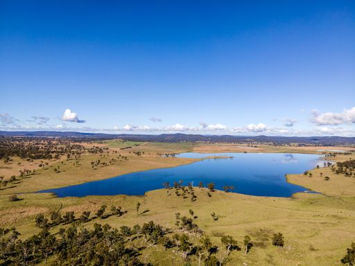 The aerial view of Rangers Valley Dam. New South Wales, Australia.