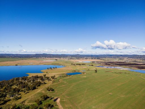 The aerial view of Rangers Valley Dam. New South Wales, Australia.