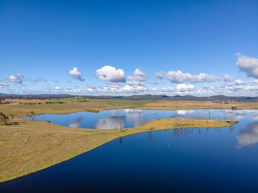 The aerial view of Rangers Valley Dam. New South Wales, Australia.