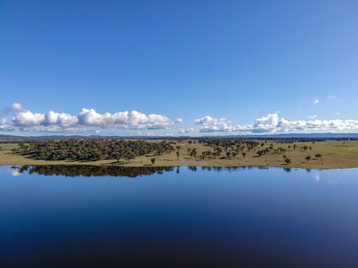 The aerial view of Rangers Valley Dam. New South Wales, Australia.