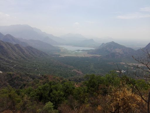 A beautiful shot of a mountainous landscape on a foggy and gloomy day
