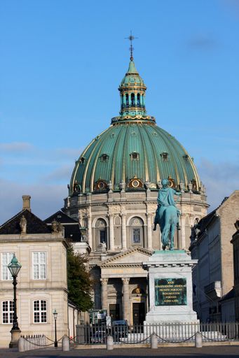 A vertical shot of Frederik's Church in Copenhagen, Denmark