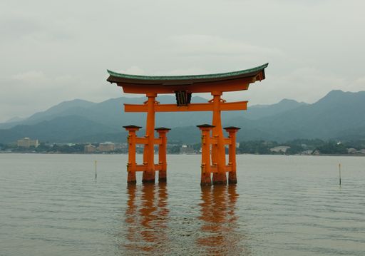 The Itsukushima Shrine on the island of Itsukushima