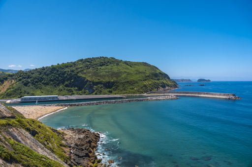 A mesmerizing shot taken at the sea on Monte Urgull in the city of San Sebastian, Gipuzkoa in Basque Country