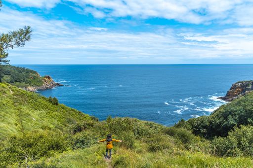 A mesmerizing shot taken at the sea on Monte Urgull in the city of San Sebastian, Gipuzkoa in Basque Country