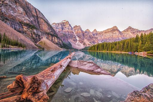 Moraine Lake is a glacially fed lake in Banff National Park. It is situated in the Valley of the Ten Peaks, at an elevation of approximatel