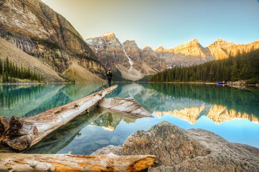 DescriptionMoraine Lake is a glacially fed lake in Banff National Park. It is situated in the Valley of the Ten Peaks, at an elevation of approximatel