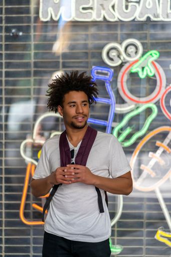 portrait of an attractive young afro man
