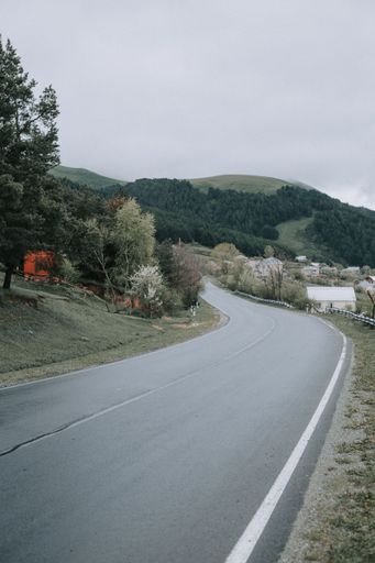 A road passing near houses in Lori, Armenia