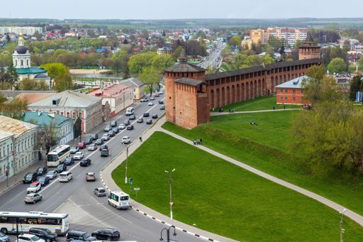 A panoramic view of Kolomna Kremlin and Church of St. Michael the Archangel, Moscow Oblast, Russia