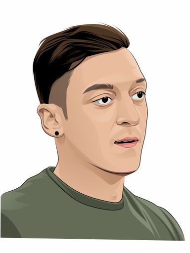 Vector illustration of German football player ozil