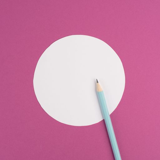 Pencils on a pink paper background, white circle frame with copy space for text, minimalism, creative and business concept, pastel colored