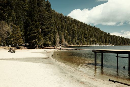An aerial view of South Lake Tahoe in California, USA