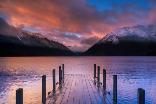 Lake Rotoiti sunrise from St.Arnaud jetty