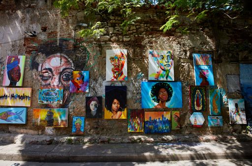 The local street art in the City of Cartagena, Colombia during a pandemic