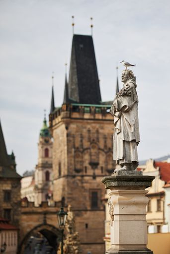 The Statue of Philip in Prague with the  St. Vitus Cathedral in the background