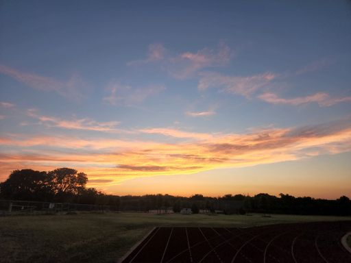A beautiful sunset view of athlete or running track of middle, elementary and high school, Austin,Texas